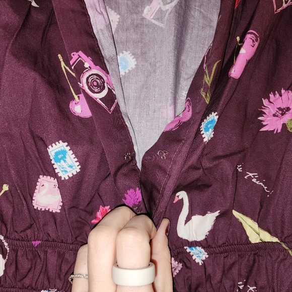 Chic Burgundy Patterned Dress - Picture 9 of 14